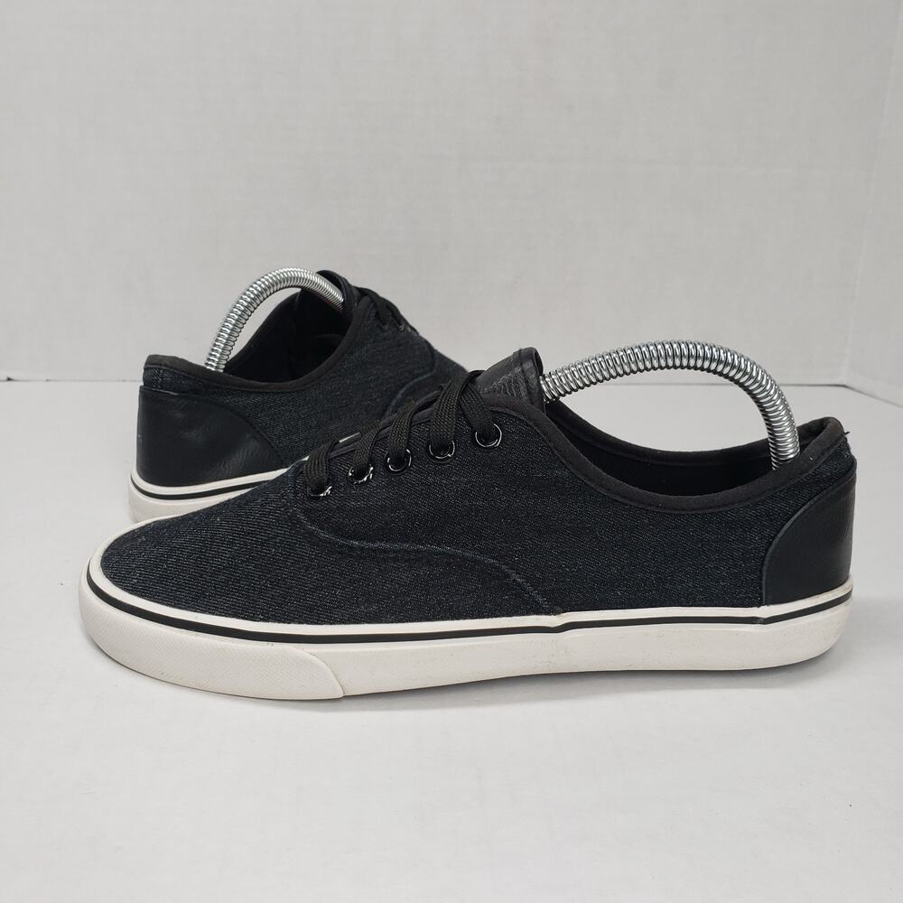 Primark Canvas Lace-Up Sneakers Mens 7 Blue Denim Dark Wash Casual Preppy Fall